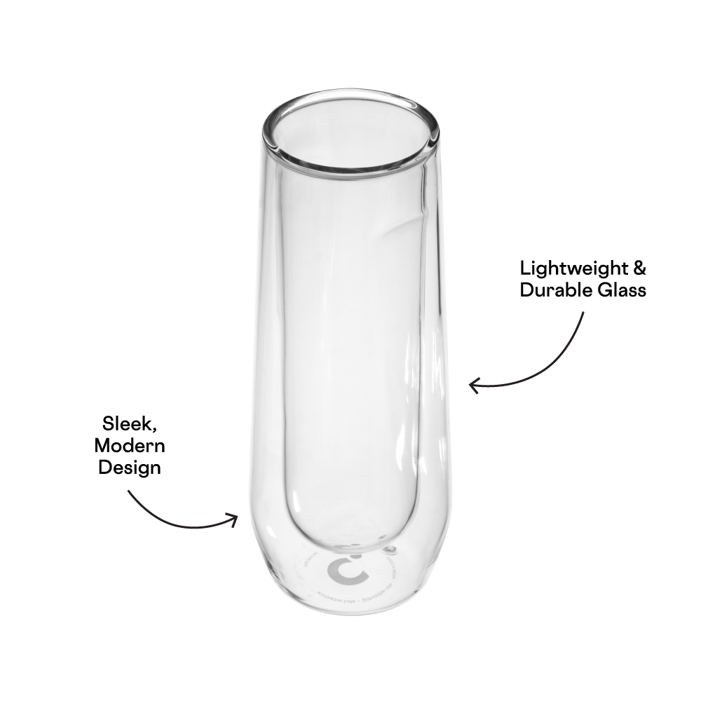 Stemless Flute Glass Set (2) - Smooth Choice Y4