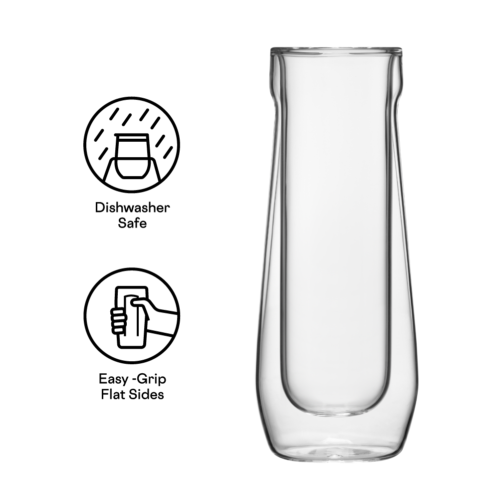 Stemless Flute Glass Set (2) - Smooth Choice Y4
