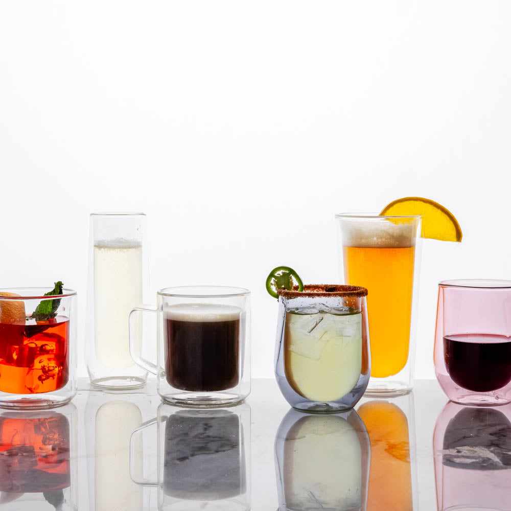 Stemless Flute Glass Set (2) - Smooth Choice Y4