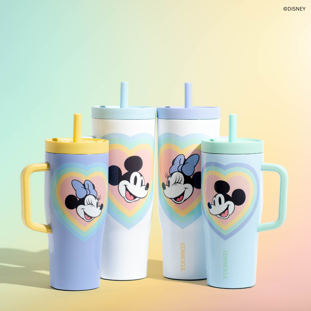 Mickey & Minnie Mouse Retro Rainbow Leakproof Cruiser - Morning Refill H0 - 22oz / Minnie Mouse - Retro Rainbow