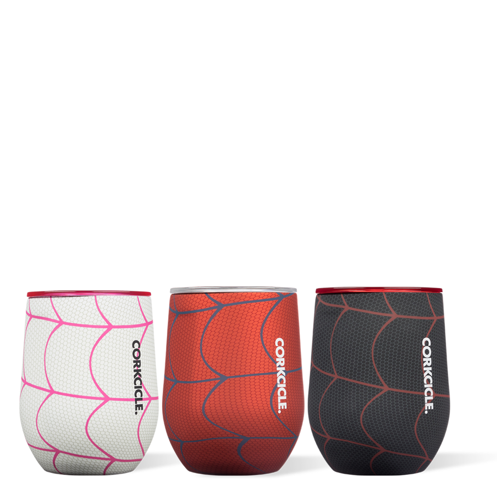 Spider-Man Stemless Set (3) - Bright Sip N7 - Stemless Cup Set 12oz / Spider-Man
